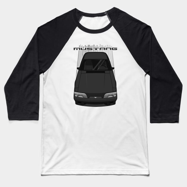 Mustang 1987 to 1993 Fox - Black Baseball T-Shirt by V8social